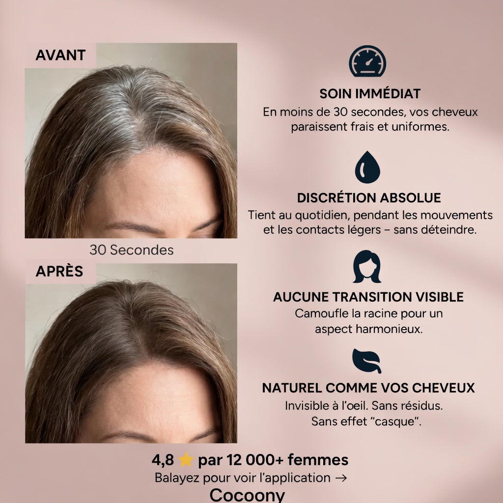 Cocoony - Couverture instantanée des racines et des cheveux gris